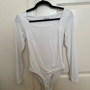 White Long Sleeve Bodysuit